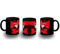TAZA COMPLETAMENTE NEGRA HAZBIN HOTEL ALASTOR DIBUJO black mug