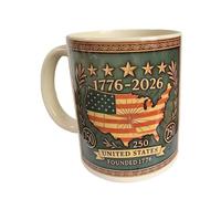 Taza Con Bandera Americana - Taza De Café De Cerámica De 400 Ml, Tazaa Patriótica Para Beber | Tazas De Té Y Café De Gran Capacidad Con Asa Para Uso Diario, Viajes En Casa, Oficina Y Regalo Paraa Ocas
