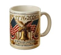 Taza con bandera estadounidense - 250 aniversario Patriótico Vaso - 1776-2026 Vaso conmemorativo ceremonial - Para los amantes de la historia, regalo para familia, padre, madre, abuelos
