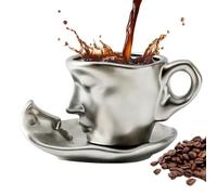 Taza con cara cara tazas de café conjunto beso tazas de café beso tazas de té cara de beso platillos juego tazas de café espresso, microondas y lavavajillas