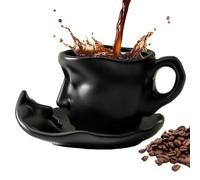 Taza con cara cara tazas de café conjunto beso tazas de café beso tazas de té cara de beso platillos juego tazas de café espresso, microondas y lavavajillas