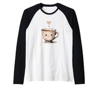 Taza con Corazones Ilustrada Camiseta Manga Raglan