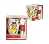 Taza con cuchara enesco el gato campestre