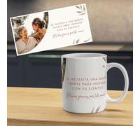 Taza con Dedicatoria Personalizada y Foto, Regalo Original para el Día de la Madre, Día del Padre, Navidad, Regalo Mejor Amiga, Compañeros Trabajo, Jubilación, Taza Personalizada con Fotografía