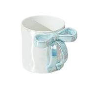 Taza con lazo de cinta - Taza de té de cerámica estética con mango ergonómico - Utensilios de cocina de gran volumen Decoración elegante para el hogar