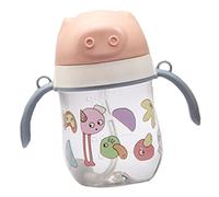 Taza con Pajita para Niños Pequeños, Taza para Sorber para Bebés Prevención de Asfixia por Fugas Linda Bola de Gravedad para Beber de 360 grados 380 Ml PC Previene Caídas con