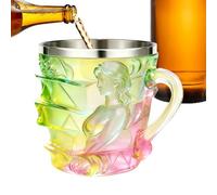 Taza Con Pila De Libros: Botella Teñida De Diseño Femenino De 150 Ml, Taza Con Forma De Libro Pintada A Mano En 3D Con Asa | Perfecto Para Mujeres, Ratones De Biblioteca, Escritores, Bibliotecarios, L