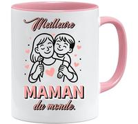 Taza con texto en alemán "Beste Mama der Welt", regalo para el día de la madre, regalo de cumpleaños para mujeres, diseño de corazón, color blanco