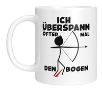 Taza con texto en alemán "Ich überspann mal den Bogen - Cool Geschenkidee für Sportschützenverein Schützenverein - Weiß