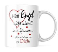 Taza con texto en alemán "Weil Engel nicht überall sein... gibt es Menschen wie Dich!" - als Danke Geschenk zum Geburtstag oder zu Weihnachten