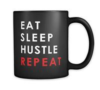 Taza con texto en inglés "Eat Sleep Hustle Repeat", taza de regalo de Hustler, regalo de empresario, taza de emprendedor, regalo para empresarios