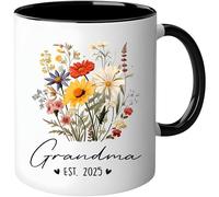 Taza con texto en inglés "First Time Grandma Est 2025, You're Going to Be Grandma, Mom Promoted to Grandma", regalo para abuela por primera vez, regalos de pronto para ser abuela, regalos de nueva