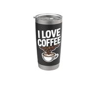Taza con texto en inglés "I Love Coffee Beans Latte" Vaso térmico de acero inoxidable de doble pared