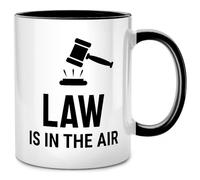 Taza con texto "Law is in the air", regalo para el mejor abogado, abogado Examen, regalo para estudiantes, juristas juristas y colegas