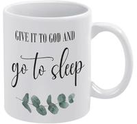 Taza Confie-Le À Dieu Et Va Te Coucher. Minimalista Taza Desayuno Resistente Mug Coffee Para Té Decorar Amiga
