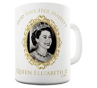 Taza conmemorativa de la reina Isabel Artículos decorativos para el hogar, Queens Platinum Aniversario Cerámica Souvenirs Celebrando Su Majestad 70 Años en el Trono, Tazas de Café para Café Té