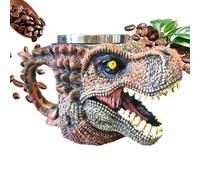 Taza Cráneo Dinosaurio Resina Acero Inòx - Vaso Cabeza Dragón Gótico | Taza 3D Forma Hueso Oríginal 500ml | Vajilla Medieval Vintage para Hogar Oficina Viaje Cumpleaños Regalo Fiesta Halloween Decor