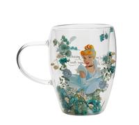 Taza cristal flores secas Cenicienta Princesas Disney