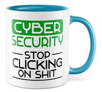 Taza Cyber Security Regalo Cyber Security - Stop Clicking On Shit, taza de café IT Seguridad, idea de regalo para profesionales de TI, divertida taza de café