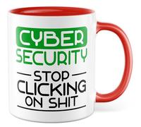 Taza Cyber Security Regalo Cyber Security - Stop Clicking On Shit, taza de café IT Seguridad, idea de regalo para profesionales de TI, divertida taza de café