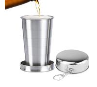 Taza de acero : artículos para beber portátiles para acampar, taza de viaje de acero inoxidable con tapa, accesorio duradero de hidratación para exteriores | Contenedor de bebidas que ahorra es