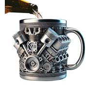 Taza de acero inoxidable con asa, diseño de motor, taza de bebida de agua, café por la mañana, té de la tarde, para taller, garaje, hogar, viajes, estudio, cafetería, trabajo y estudio