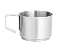 Taza de acero inoxidable de 120 ml con exterior liso y mango cuadrado para aventuras al aire libre, medición de café y tareas rutinarias de bebidas de cocina