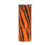 Taza de acero inoxidable de 20 onzas, botella de agua aislada con estampado de leopardo y tigre naranja, taza térmica portátil, vasos para exteriores