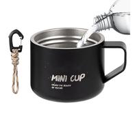 Taza de acero inoxidable de doble capa con asa | Matte Finish Outdoor Coffee and Tea Cup for Hiking, Mountain Climbing, and Camping | and Lightweight Design with Attached Lanyard for Con