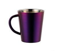 Taza de acero inoxidable de doble pared de 300 ml para café, té, leche con diseño minimalista que se mezcla en cualquier entorno, desde la oficina hasta la naturaleza (morado)