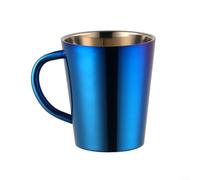 Taza de acero inoxidable de doble pared de 300 ml para café, té, leche con diseño minimalista que se mezcla en cualquier entorno, desde la oficina hasta la naturaleza (azul)