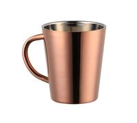 Taza de acero inoxidable de doble pared de 300 ml para café, té, leche con diseño minimalista que se mezcla en cualquier entorno, desde la oficina hasta la naturaleza (oro rosa)