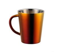 Taza de acero inoxidable de doble pared de 300 ml para café, té, leche con diseño minimalista que se mezcla en cualquier entorno, desde la oficina hasta la naturaleza (rojo)