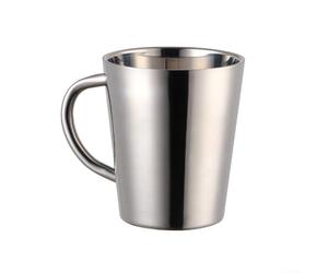 Taza de acero inoxidable de doble pared de 300 ml para café, té, leche con diseño minimalista que se mezcla en cualquier entorno, desde la oficina hasta la naturaleza (plata)