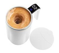 Taza de agitación automática, vaso eléctrico para mezclar bebidas, carcasa aislada con hélice integrada, taza de remolino de botón, mezclador de bebidas manos libres para té, cacao, 3.1 x 3.1 x