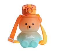 Taza de agua con pajita de oso degradado de 800 ml, gran capacidad para beber