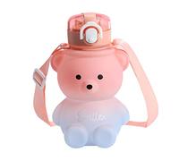 Taza de agua con pajita de oso degradado de 800 ml, gran capacidad para beber