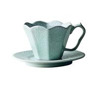 Taza de agua creativa en forma flor hecha a mano café oficina cerámica 260 ml con plato perfecto for té, leche, expreso, bebidas calientes