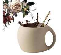 Taza de agua de cerámica, tazas de café de cerámica - Vasos reutilizables con cuchara | Taza de té simple aislada, taza de agua de cerámica portátil, taza de agua creativa para el hogar