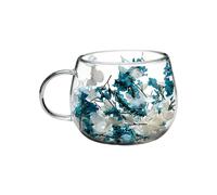 Taza de agua de genérica - Taza creativa de doble pared con flores secas | Vasos de mango de 300 ml | Vaso de bebidas frías | Oficina Bar Uso Doméstico | Contenedor de café