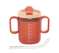Taza de agua para personas mayores,Vasos a prueba de derrames para personas mayores,Botella de agua de 300 ml con asas | Vaso con tapa y pajita para pacientes, ancianos, maternidad, discapacitados