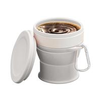 Taza de agua plegable de silicona, taza de agua plegable de viaje, taza de camping plegable reutilizable de 250 ml, taza portátil pequeña reutilizable, taza portátil expandible, vaso telescópico de