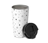 Taza De Aislamiento Estrellas De Línea Con Brillo Y Estampado Taza De Automóvil Con Tapas Reutilizable Acero Inox Vaso Termico, Para Bebidas Frías O Calientes, Oficina, Coche, 17Oz