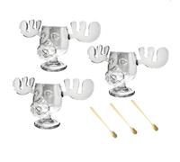 Taza de alce de vacaciones de Navidad, vasos de alce de Navidad de National Lampoon, taza de ponche de huevo de vidrio grueso transparente, estilo festivo de champú nacional para vacaciones de