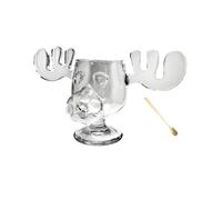 Taza de alce de vacaciones de Navidad, vasos de alce de Navidad de National Lampoon, taza de ponche de huevo de vidrio grueso transparente, estilo festivo de champú nacional para cumpleaños de