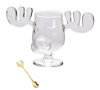 Taza de alce de vacaciones de Navidad, vasos de alce de vacaciones de Navidad de National Lampoon, taza de ponche de huevo de vidrio grueso transparente, estilo festivo de champú nacional para