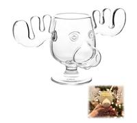Taza de alce de vacaciones de Navidad, vasos de alce de vacaciones de Navidad de National Lampoon, taza de ponche de huevo de vidrio grueso transparente, estilo festivo de champú nacional para