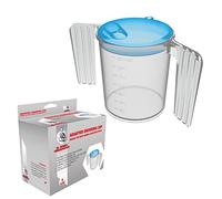 Taza de alimentación de plástico con dos asas de 350 ml con boquilla, para adultos, para discapacitados, con boquilla ancha, apto para lavavajillas, tapa azul