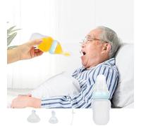 Taza de alimentación para pacientes ancianos discapacitados, taza de lactancia para adultos, disfagia, control de flujo, botella de alimentación líquida con cuchara, botella de pezón, tazas para beber