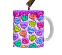 Taza de amor 3D genérica | 400ml taza de porcelana romántica para té o agua | Regalo decorativo para novia, novio o madre en San Valentín